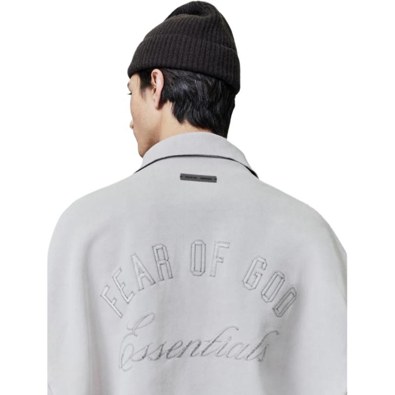 Fear of God Essentials Classic Polo Sweatshirt Smoke Grey Men Tops 192HO252041F