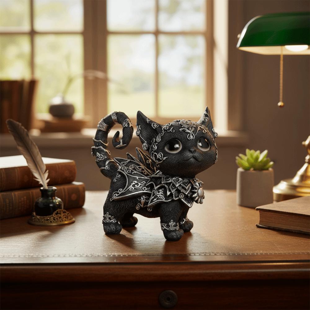 Mysterious Black Kitten Mysterious Black Cat Statue Cat Action Figure  Kids Toy