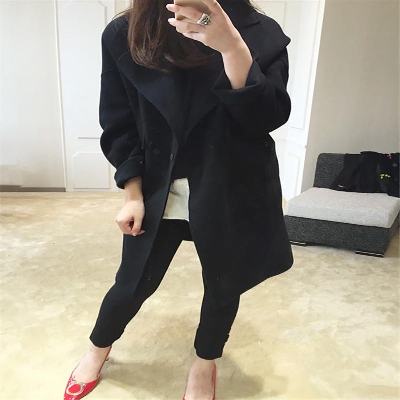 Premium Quality Women's Winter Loose Lapel Thicken Wool Parka Trench Coat Long Jacket Overcoat Top For Stylish Outdoor Wear