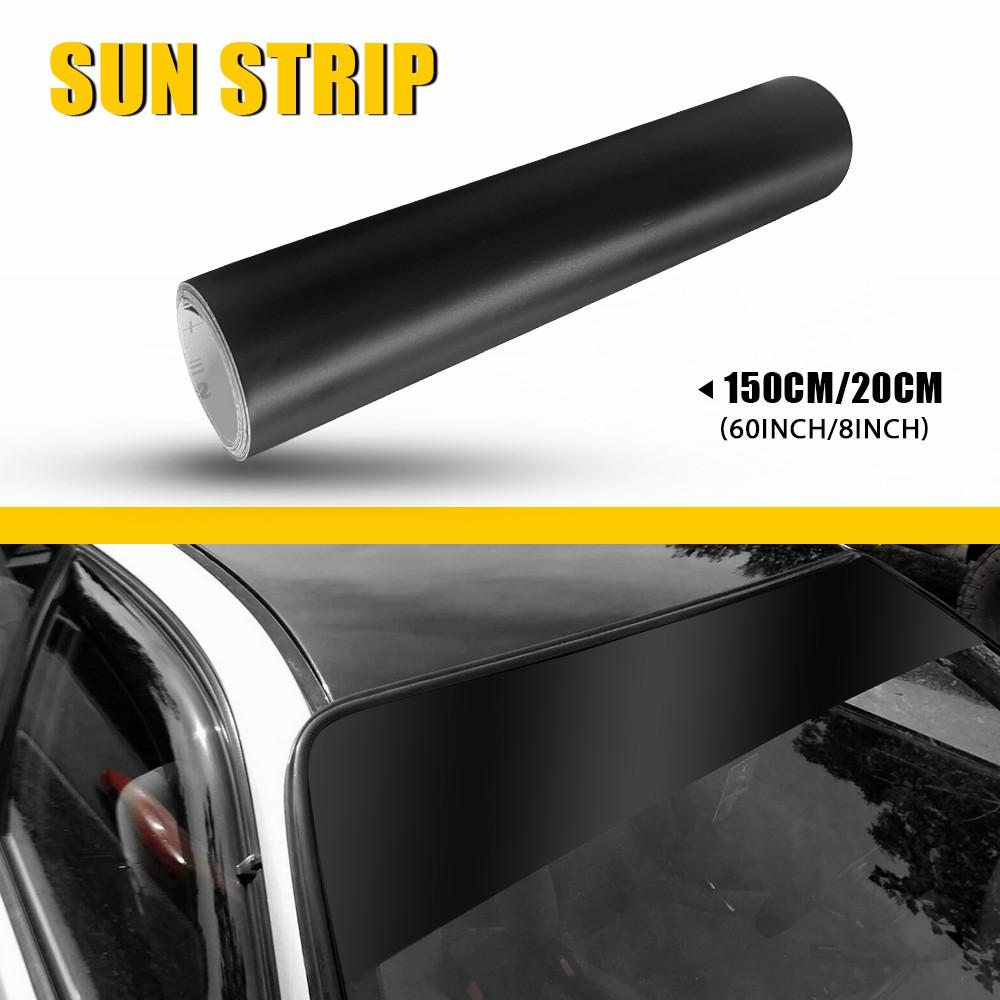 1Pcs Front Car Windshield Sun Visor Vinyl Decal Strip Film Banner Blank Sticker 60*8inch White Black Red Matte Black Accessories