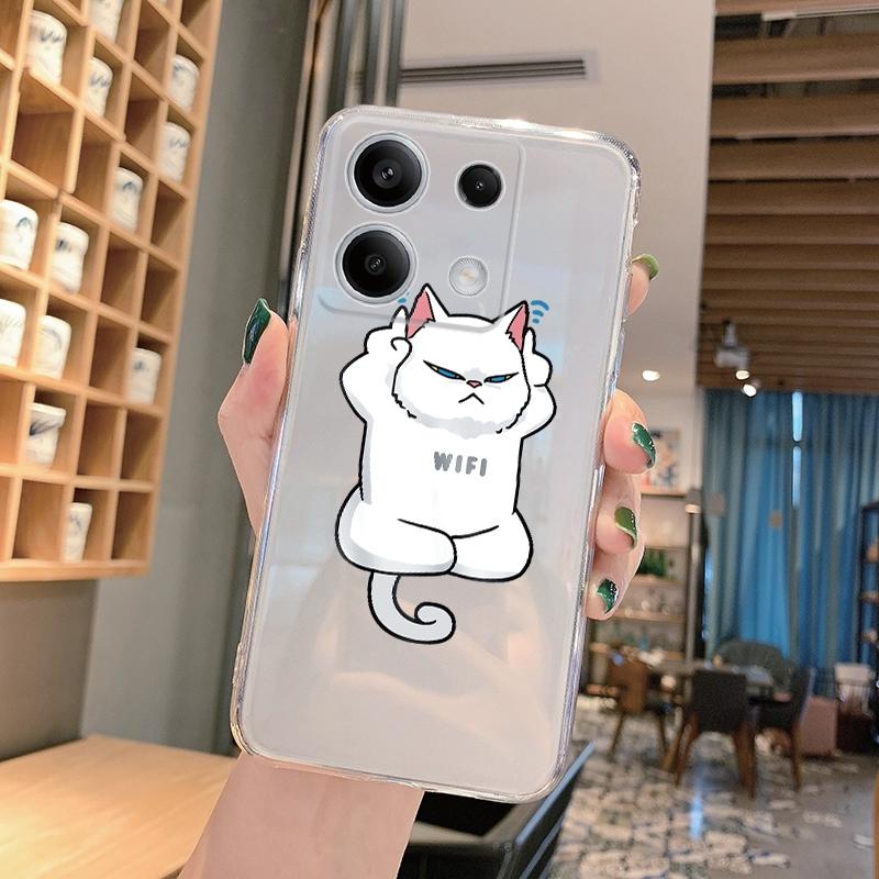 Silikonové pouzdro s vtipným kresleným vzorem pro Xiaomi Redmi Note 13 Pro Poco C65 Samsung A55 A35 M35 iPhone Ochranný kryt s nárazy