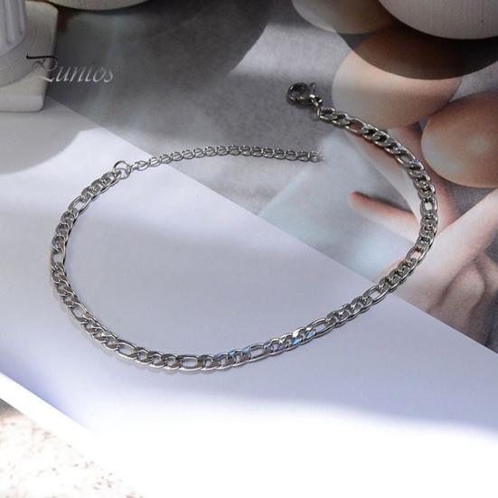 Kvinner Anklet Titanium Stålkjede Strand Anklet Justerbar lengde Fint utførelse Anklet Smykkegave