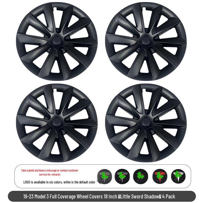 Tesla Model 3 Wheel Hub Caps & Rim Protectors for 17-25 Versions, 18-inch