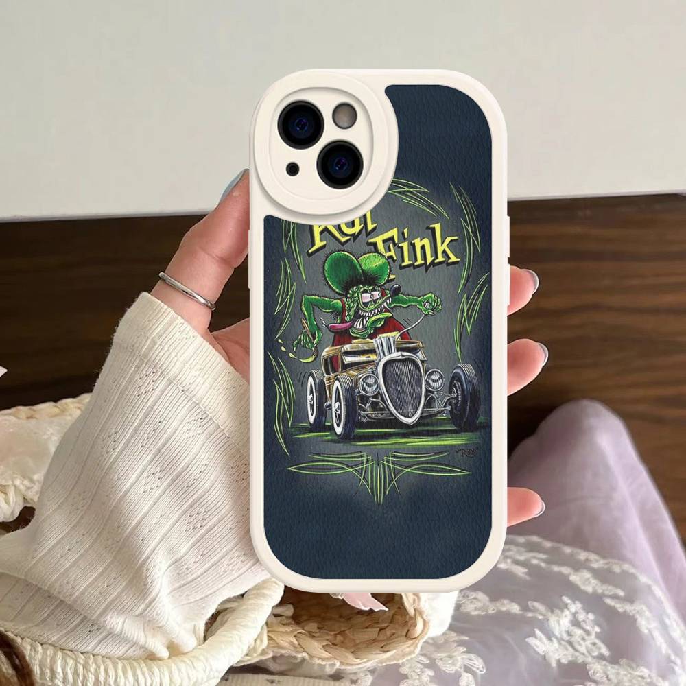 Funny Rat Fink Phone Case Hard Leather For IPhone 14 13 16 Mini 15 14 11 12 Pro Max Plus Fundas