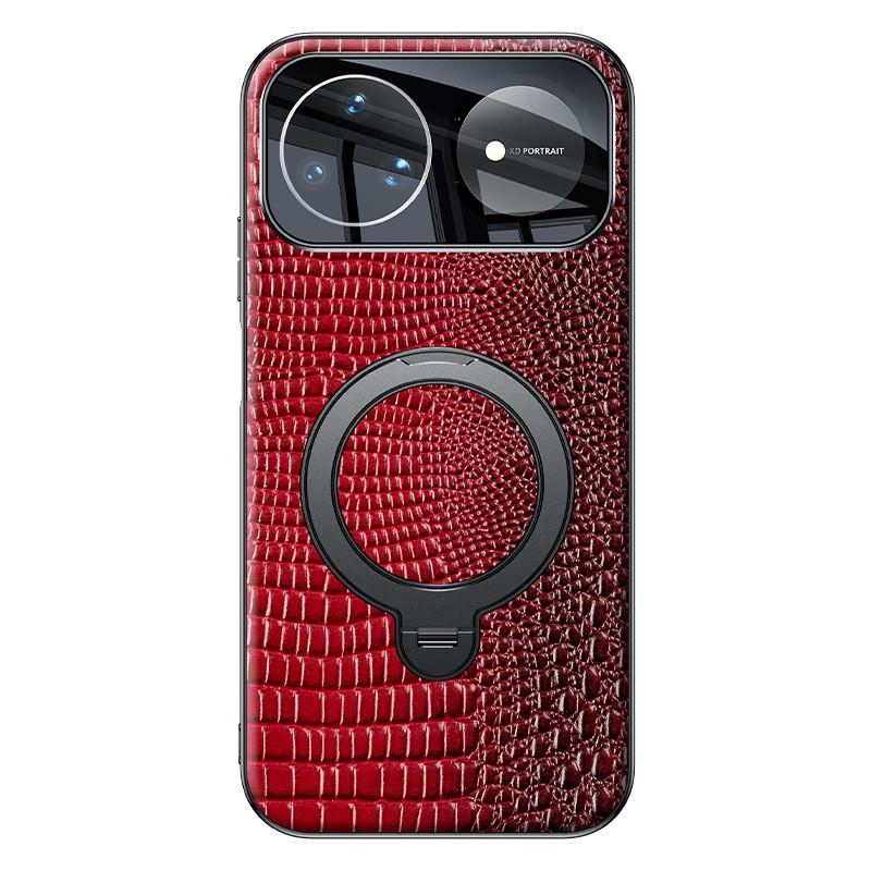 Luxury Genuine Leather Phone Case Nova 16 Pro With Electroplating Finish Full Camera Protection Crocodile Texture Stand