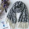 Winter Scarf for Women High End Fashion Houndstooth Shawl  Long Tassel Imitation Cashmere Men's Warm Scarf