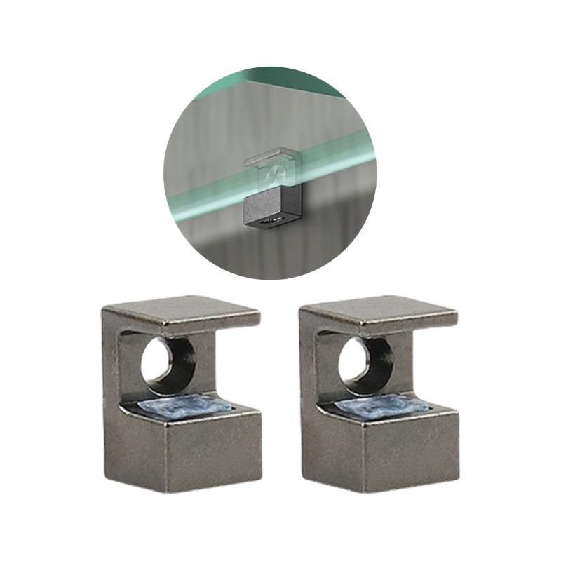 4 Stück Mehrzweck-Verstellbare Glas-Klemmenhalter für Vitrinen Schränke und Paneele aus robusten Zinklegierungs-Materialien