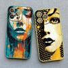 Art Painting Portrait Close-up Phone Case For iPhone 16 13 11 12 14 15 Pro Max Mini XR XS X 15 14 7 8 Plus SE2 Back Cover Funda