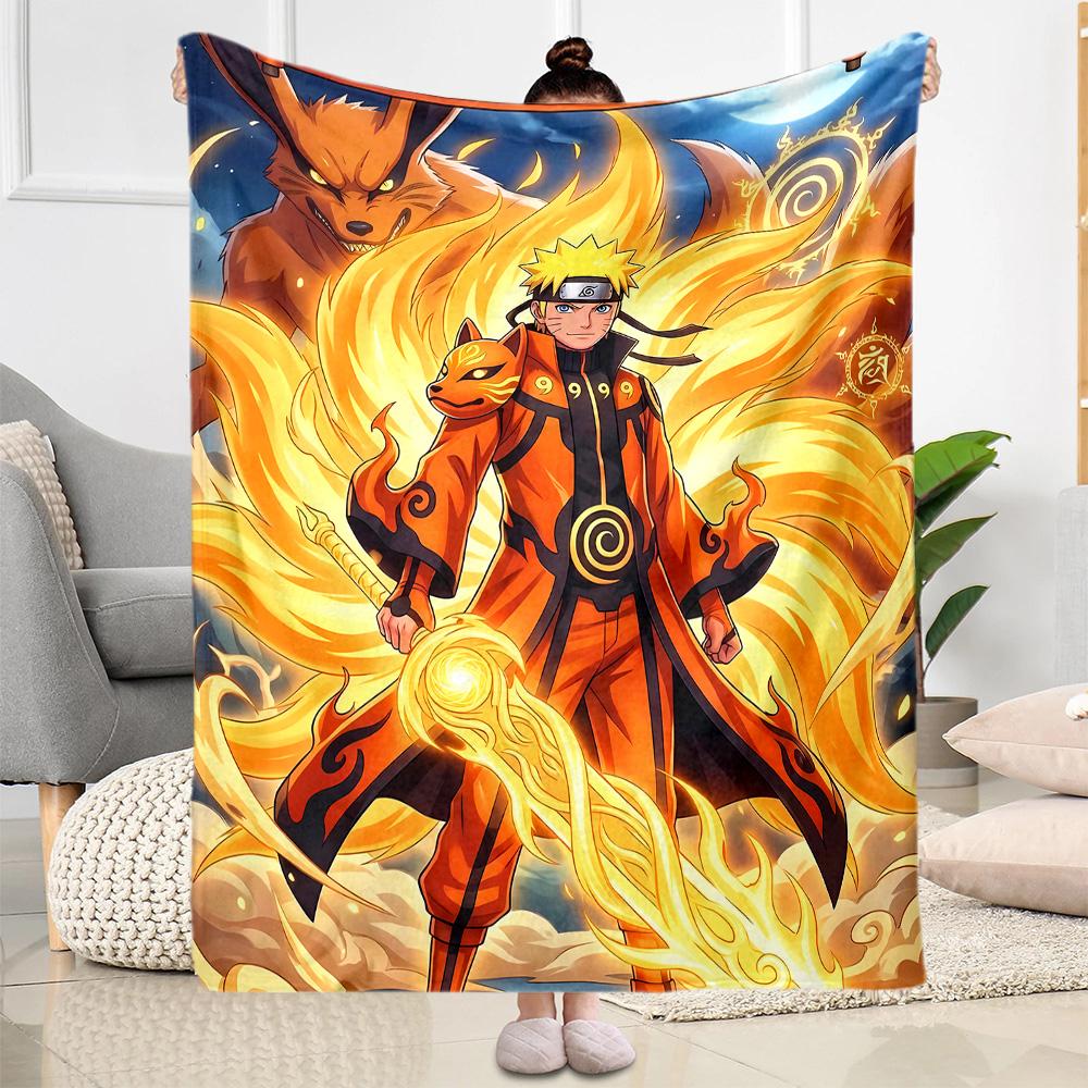 Naruto And Nine-tailed Fox Suitable Blanket for Offices, Travel, Living Rooms Also a Good Gift for Friends and Family Suitable for All Seasons.