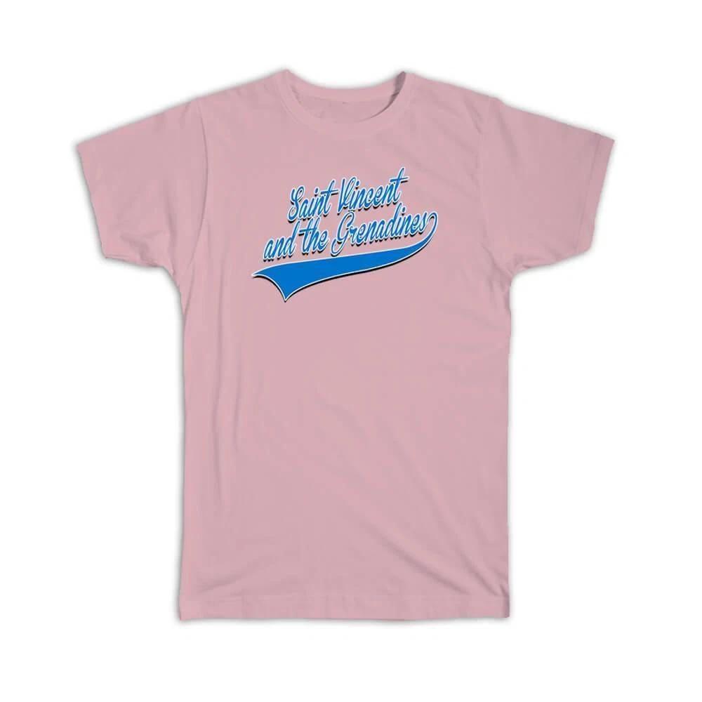 Gift T-Shirt : Saint Vincent and the Grenadines Flag College Script Country XL
