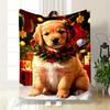 Christmas Golden Retriever Blanket Bedroom Blanket for Livingroom Couch Lunch Break Soft Throw for Friend's Festival Gift