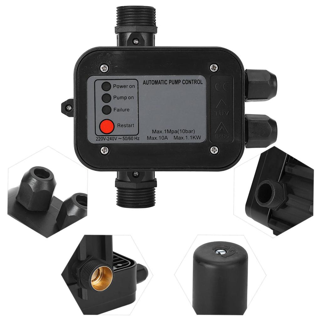 220 V Schwarz selbstansaugende Wasserpumpe Druckschalter Automatischer Druckregler
