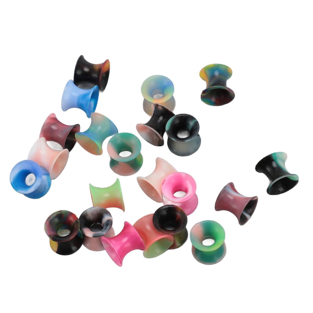 11 Pairs 6mm Ear Stretching Kit Various Color Soft Silicone Ear Expander Piercing Jewelry