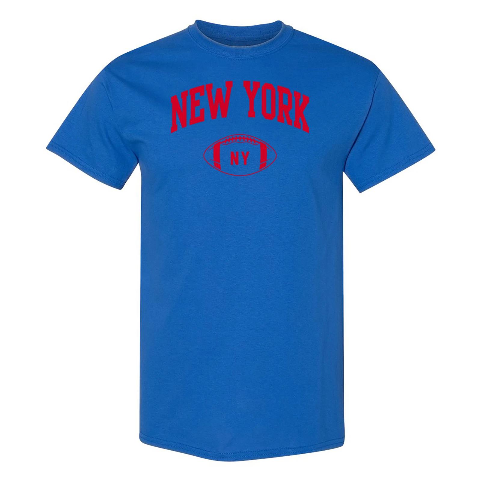 New York Classic Football Arch - Sports Athletics T Shirt - Royal XL