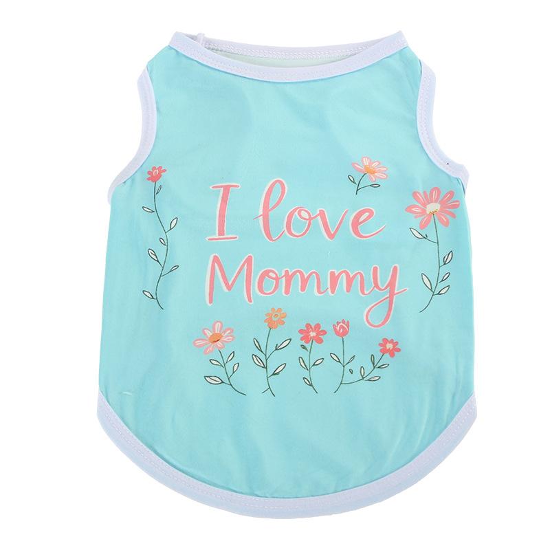 Summer Pet Clothing Cats High Elasticity Tank Top European Style Printed Alphabet Stripes Puppy Vest Cool Shirts