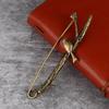 Large Brooches Twig Feather Decoration Vintage Bronze Brooch Sweater Scarf Buckle Cardigan Suit Big Pin
