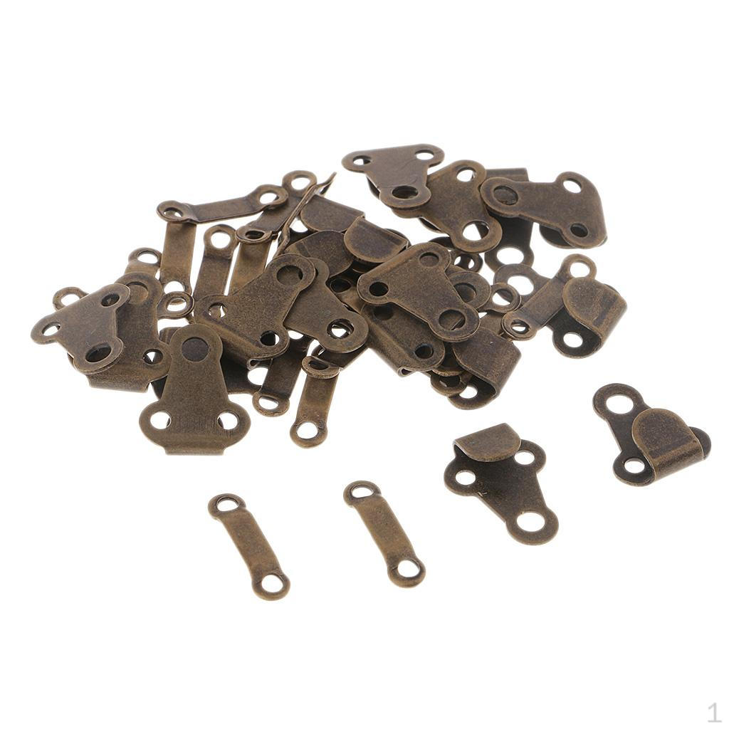 20 Sets Brass Sewing Hooks and Eyes Closures for Trousers Skirts Pants
