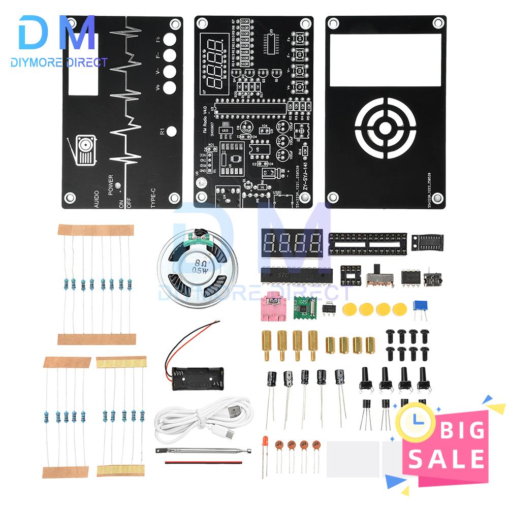 DC 5V RDA5807M Radio Kit FM Electronic Fabrication Full Frequency Soldering Assembly DIY Loose Parts Type C