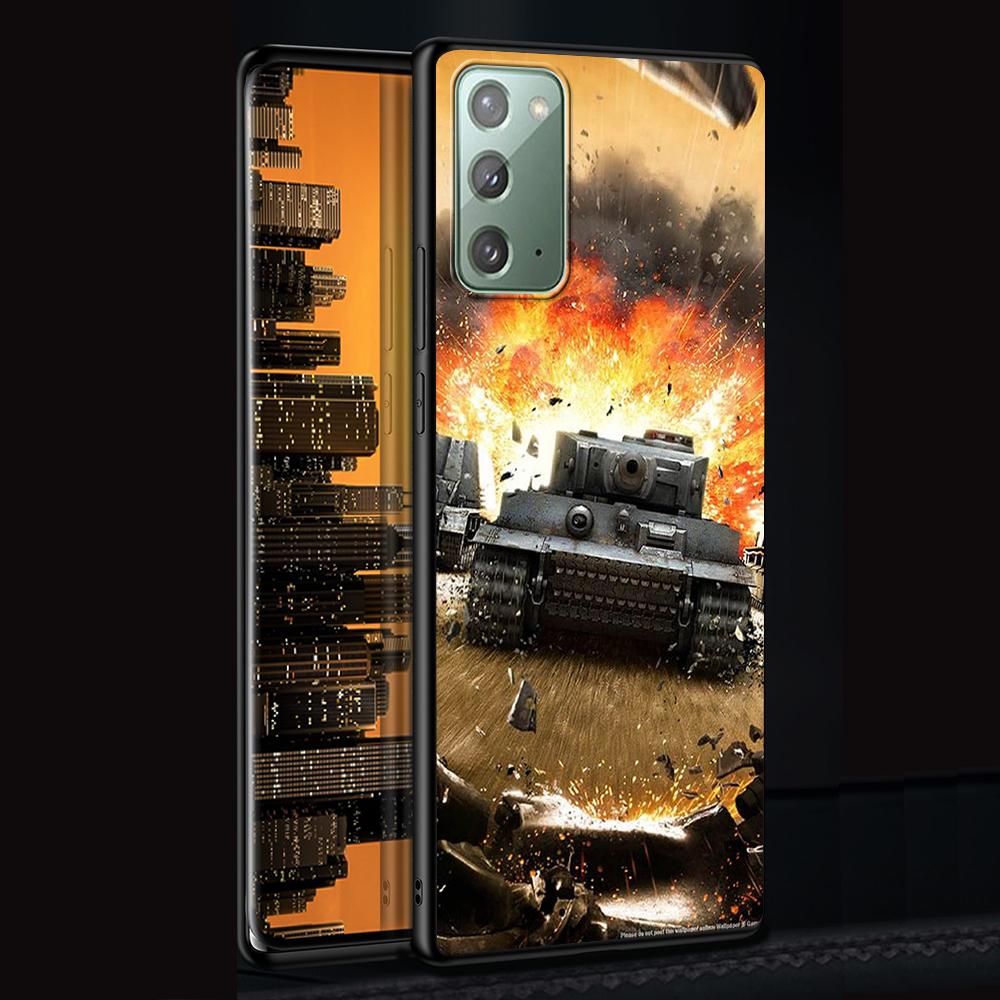 Tanks Fighter Warship Case for Samsung Galaxy Note 20 Ultra 10 Lite 9 8 A53 A52 A12 S22 S21 FE S20 Plus TPU Black Phone Cover