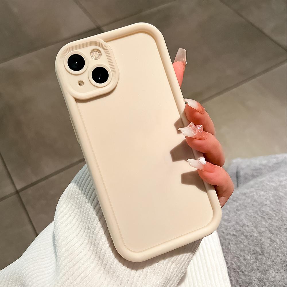For iPhone 16 15 14 13 12 11 Pro Max XS Max XR X SE 8 7 Candy Color Soft Silicone Full Lens Protect Phone Case
