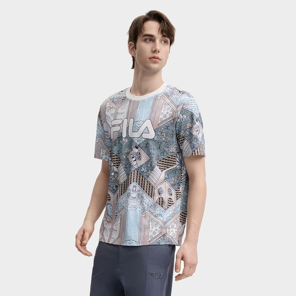 Fila Soft Printed Loose Casual T-Shirt Men Tops F11M438119FZA