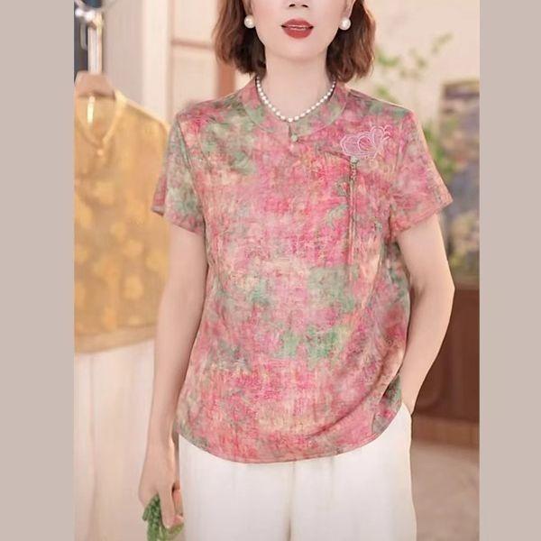 This Year's Popular Mom Temperament Shirt 2025 Summer Senior Tops Top Women