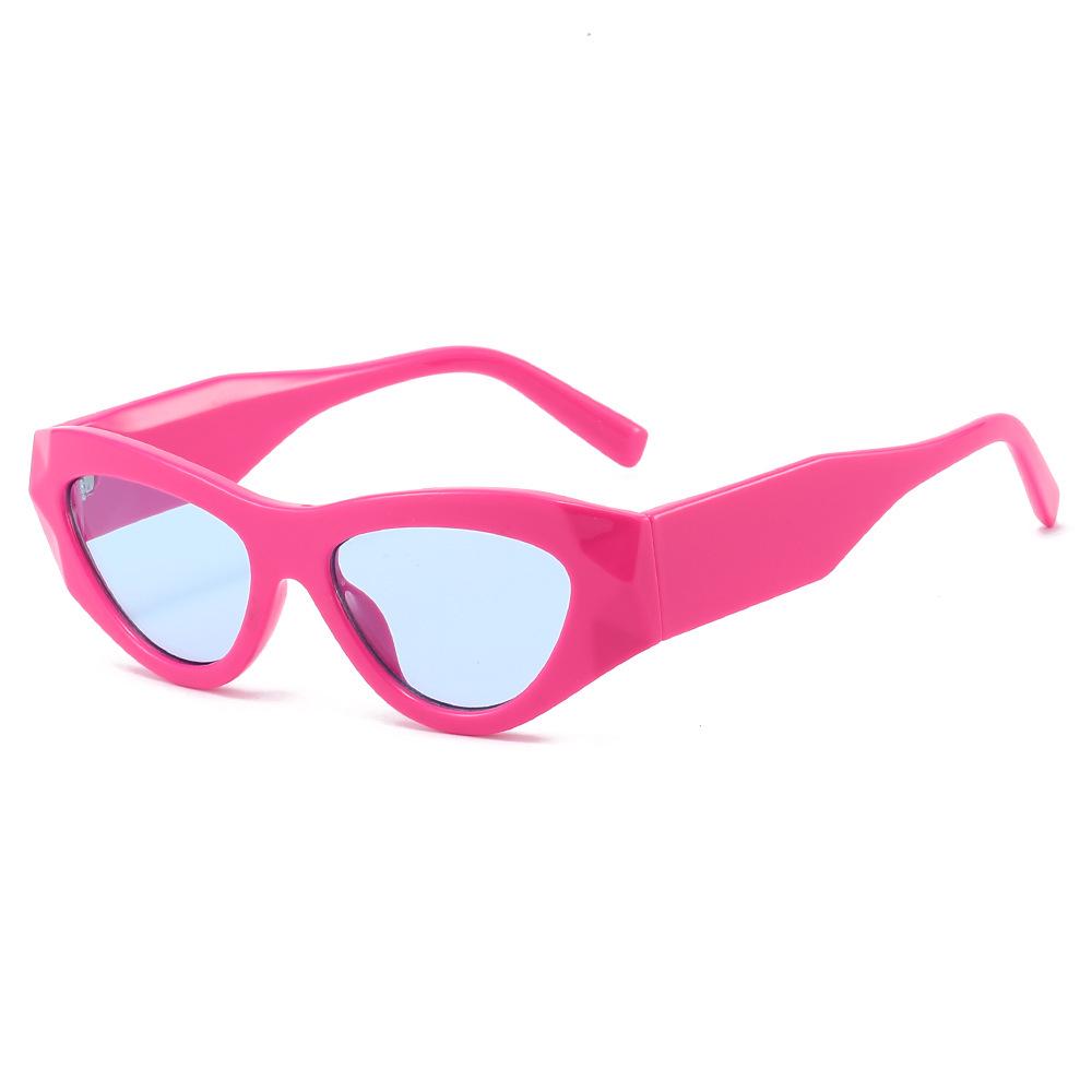 Cross-Border Cat-Eye Flat-Top Glasses with Contrasting Colors: European/American Style, Floral Wide Temples, Trendy Fashion Frame