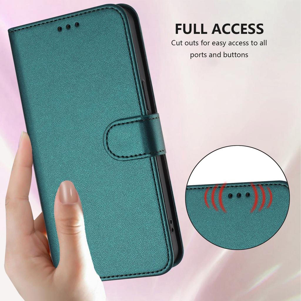 For iPhone 17 Pro Leather Case Wallet Stand Phone Cover with Wrist Strap