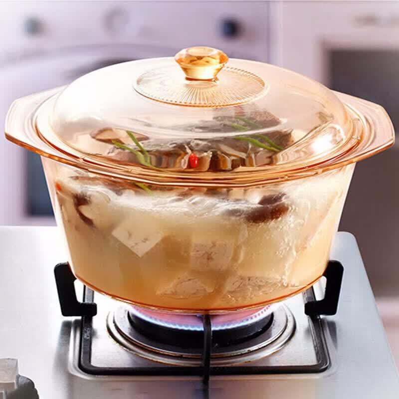 Corning VISIONS Diamond Amber Glass Casserole Pot