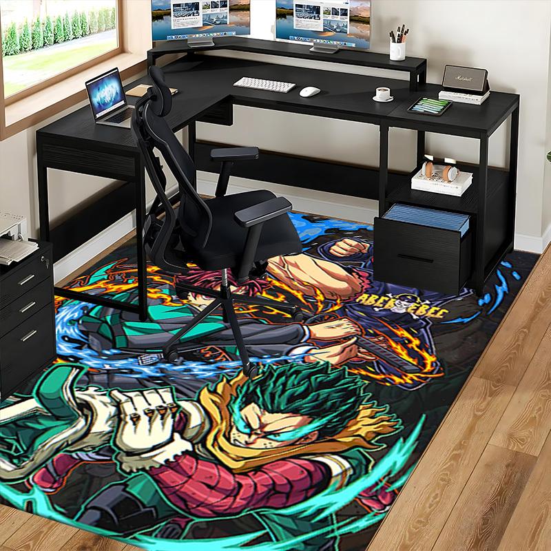 1pc Anime Cartoon Design Chair Mat - Jujutsu Kaisen Characters for Office, Home Decor, Living Room, Bedroom, Game Room & Dormitory Carpet (Abebebee).Q
