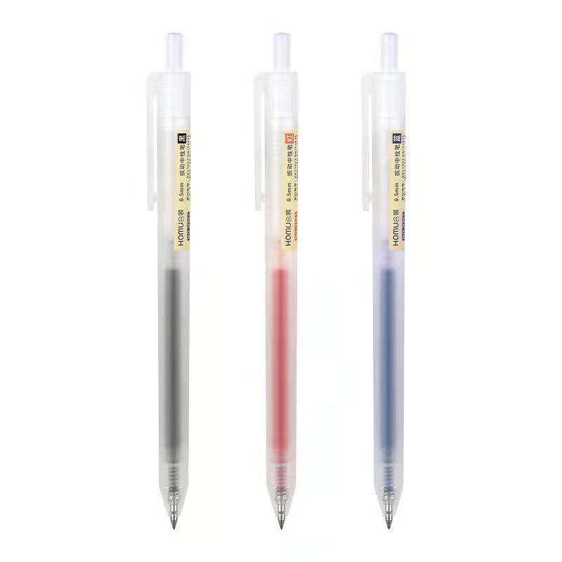 Penna a scatto 0,5 mm Bianco Opaco: Penna a sfera trasparente ed elegante per studenti