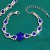 Luxury Crystal Teardrop Jewelry Set for Women Necklace Earrings Bracelet Ring 4 Piece Elegant Fashion Gift