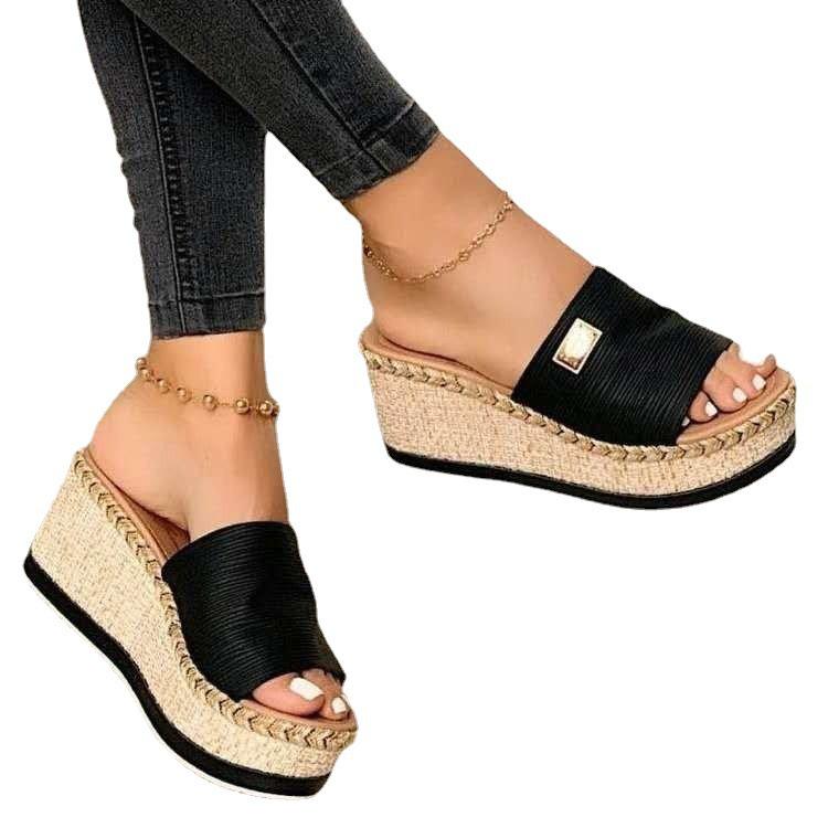 2023 Summer Women's Plus Size Wedge Heel Rope Sandals