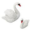2pcs White Swan Couple Figurines Small Swan Decorations Swan Statue Home Decor  Book Shelf Accents