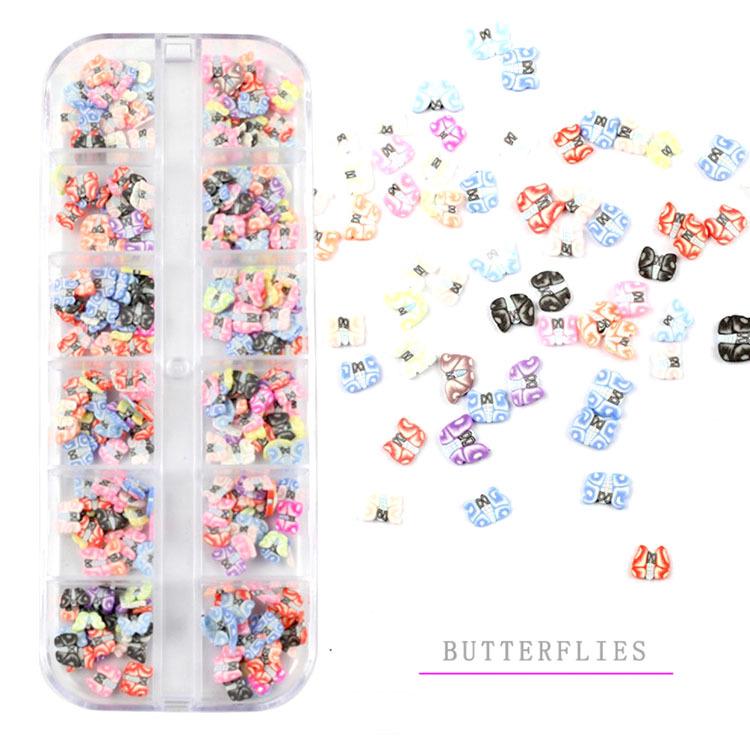 Nail Sequins: Irregular Colored Soft Diamond Bows & Half-Sugar Bow Stickers
