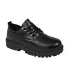 Four Seasons PU thick-soled soft-soled casual leather shoes waterproof soft leather surface all black leather shoes