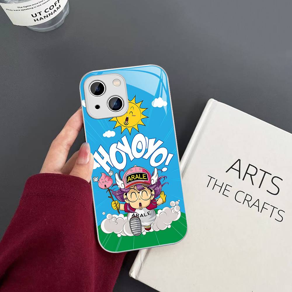 Cartoon Dr Slump Tempered Glass For Iphone 14 13 12 11 Pro Mini XS MAX 14Plus X XS XR Cover