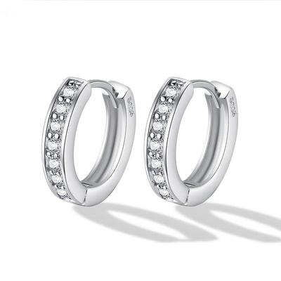 S925 Sterling Silver Diamond Ear Cuffs - 2026 Elegant Japanese Korean Style Simple Hoop Earrings for Women