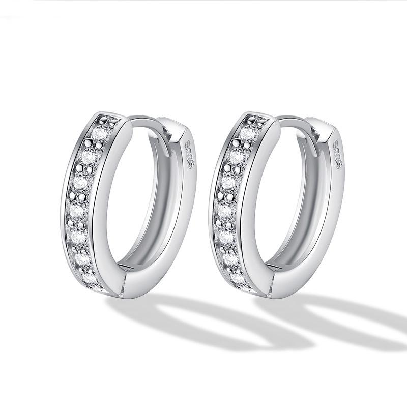 S925 Sterling Silver Diamond Ear Cuffs - 2026 Elegant Japanese Korean Style Simple Hoop Earrings for Women