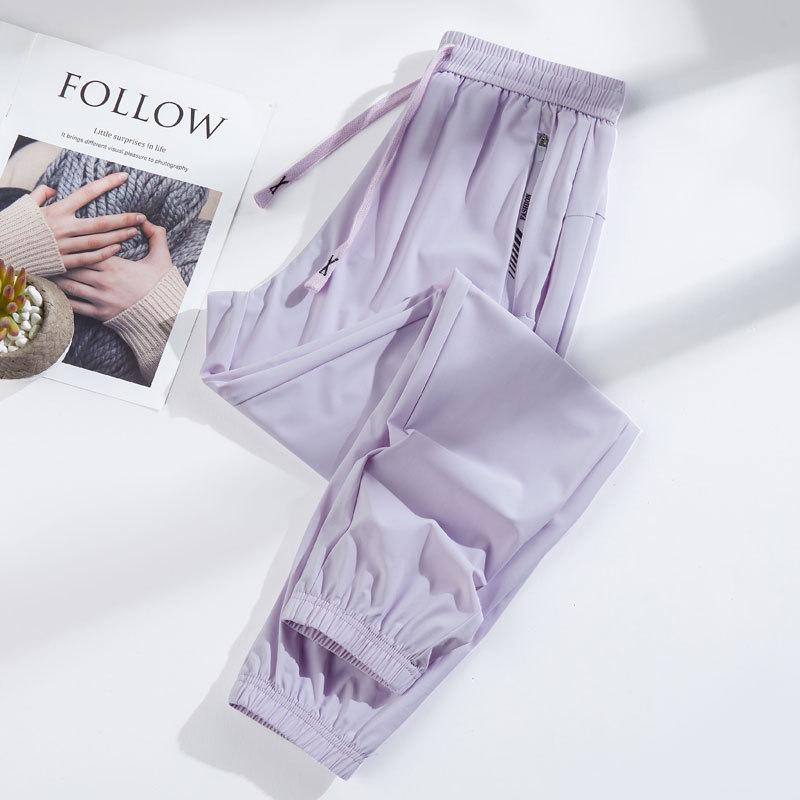 Women's 2025 Lightweight Quick-Dry Ice Silk Pants: Breathable, Sun-Protective, Casual Outdoor Sportswear
