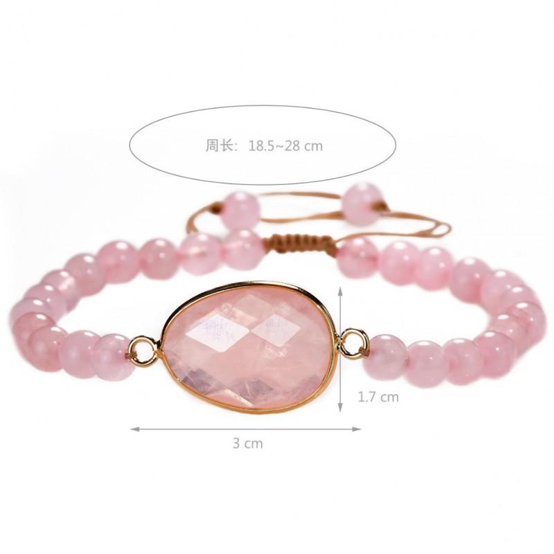 Handmade Natural Stone Bracelet Women Adjustable Crystal Beaded Wristband Fresh Sweet Style Jewelry