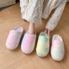 Tie Dye Fluffy Bedroom Slippers Women New Winter Cozy Warm Plush Indoor Home Slippers Woman Fashion Gradient Soft Fuzzy Slides