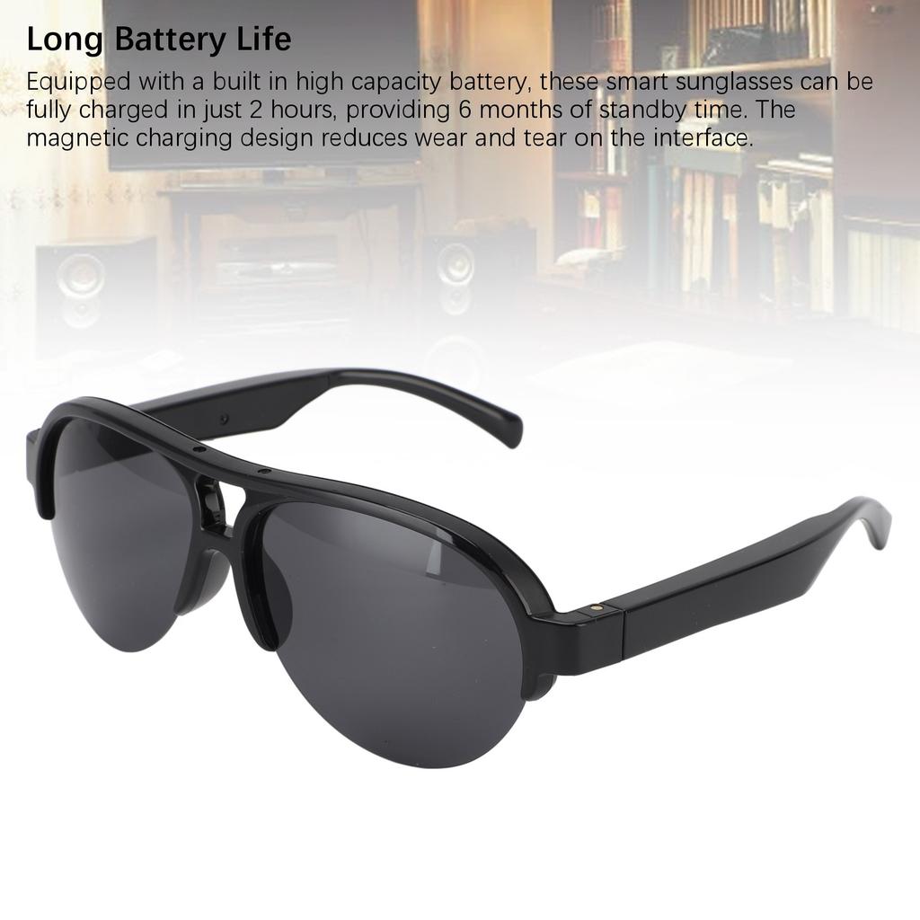 Smart Bluetooth Sunglasses Touch Control Built in HD Mic Double Speakers Smart Glasses for Men Women