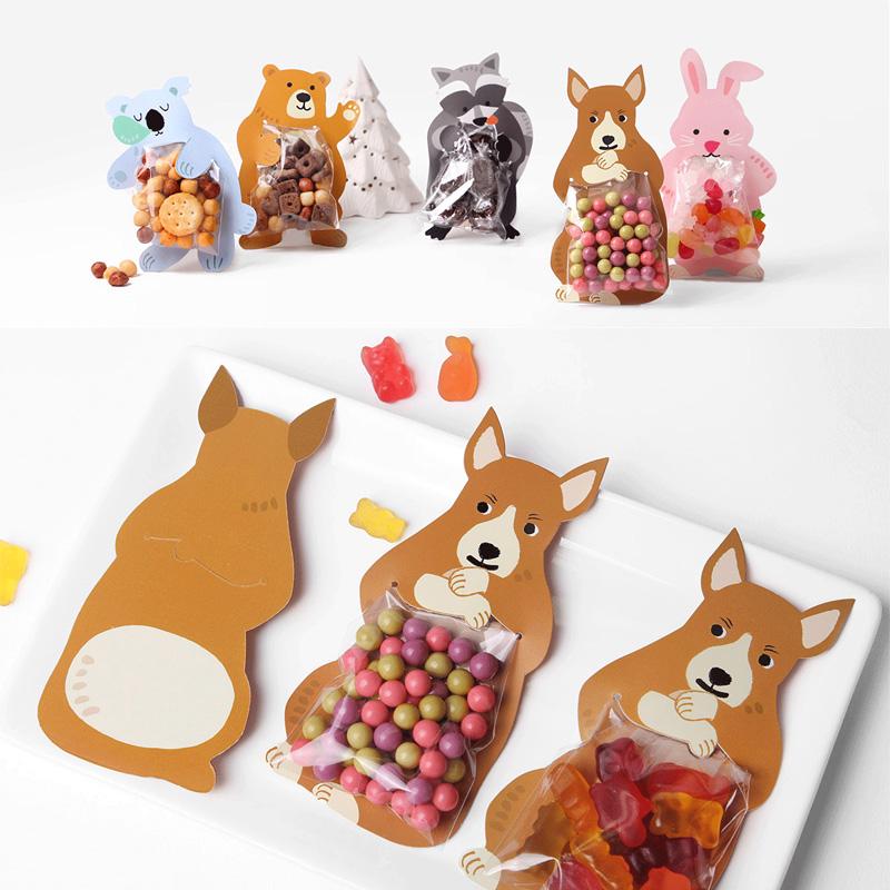 Sáček na sušenky na pečení zvířat Párty dárky Mini bonboniéra Svatební dekorace 10 ks Candy Bar Narozeninová párty