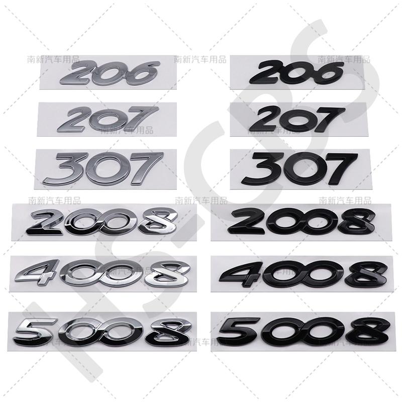 SQOB1 ABS 206 207 301 308 Rear Trunk Logo 307 508 3008 2008 4008 5008 Emblem Badge For Peugeot Car Styling Tailgate Emblem Stickers