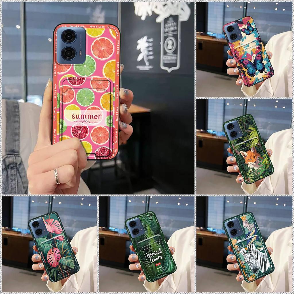Cartoon Durable Phone Case For MOTO G24 Power Back Cover Card Bag Full Wrap TPU Soft Case Shockproof Anti-dust Silicone