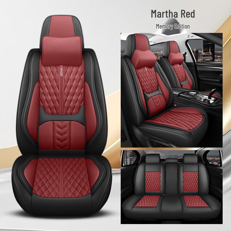 All-Season Breathable Napa Leather Car Seat Cover - Full Surround Cushion