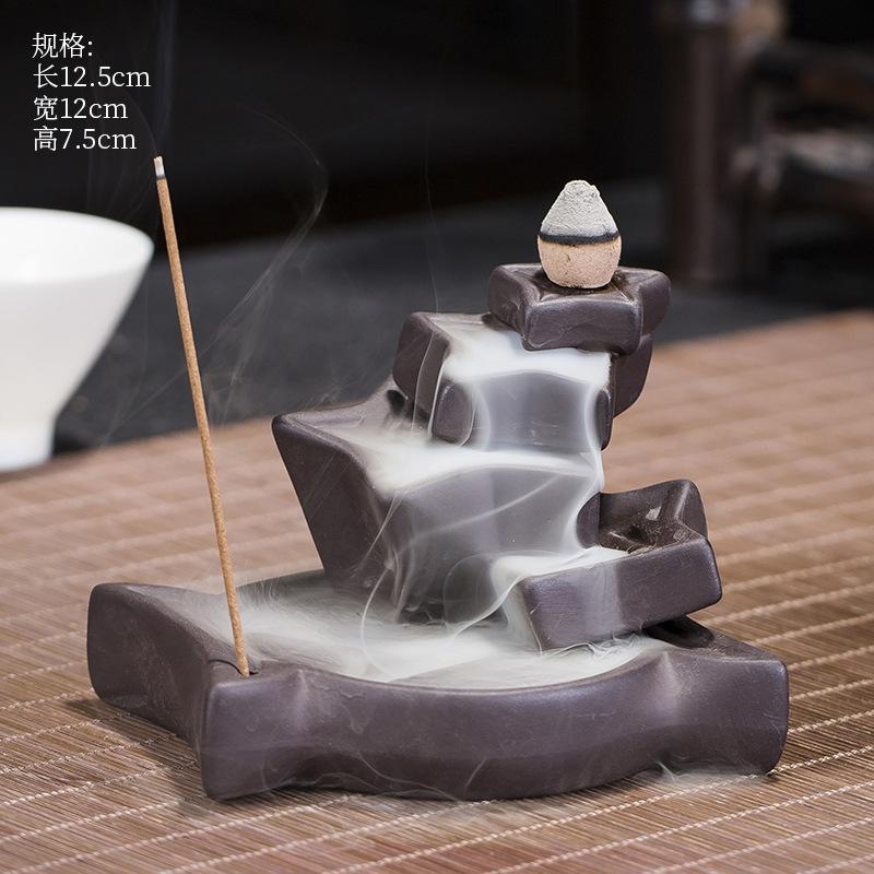 YXY Backflow Incense Burner Both Sides Converge Ceramic Crafts 2025 Newest Stick Incense Holder Zen Living Room Decorations