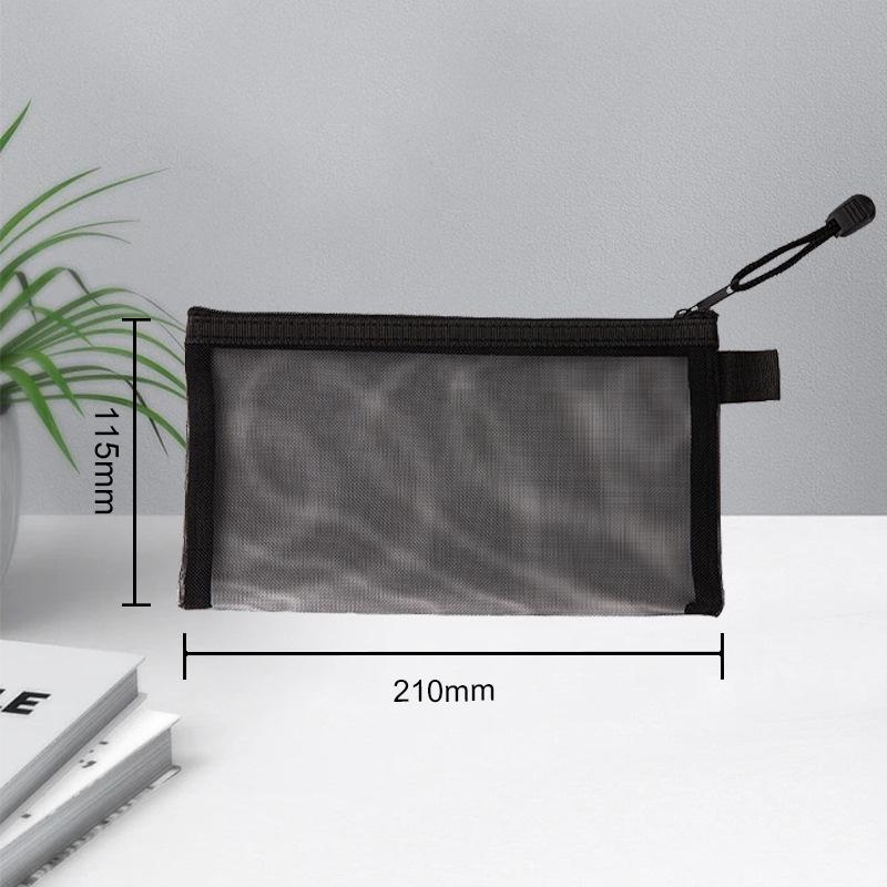 Transparent Mesh Pencil Case - Large Capacity Minimalist Bag for Students