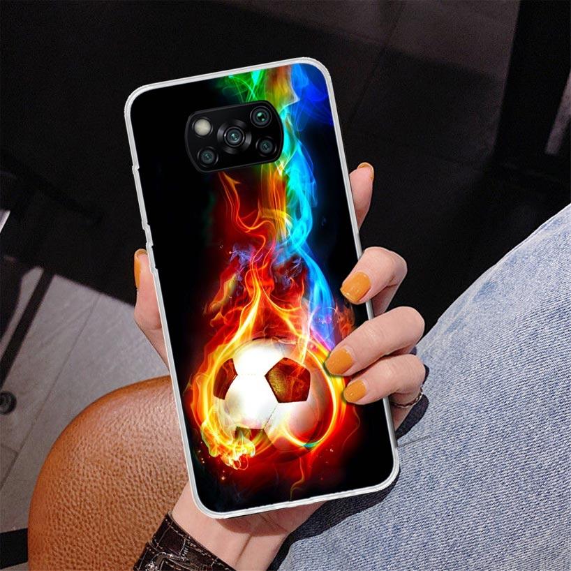 Football Soccer Ball Design Phone Case For Xiaomi Poco X7 X6 X5 Pro F7 Ultra Redmi 15C 15 13C 13 12C 12 10 10A 10C 9 9A 9C 9T Co